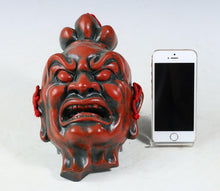 Old Vintage Ceramic Buddhism Mask Plaque -Nio- Kunisaki Showa Product Tsushima