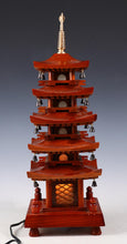 Japanese Vintage Wooden Figure FIVE STORY PAGODA Lamp 五重塔