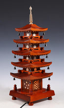 Japanese Vintage Wooden Figure FIVE STORY PAGODA Lamp 五重塔