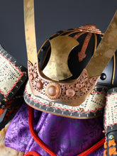 Beautiful Vintage Samurai Kabuto Wearable Helmet -nice condition- Tsushima with Big Sacred Black Wooden Box