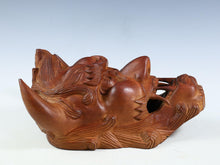 Japanese Old Vintage Wooden Noh Mask -Ogre- 30cm Plaque Tsushima