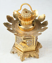 Vintage Brass Figure Five Storied Pagoda and Small Lantern Set