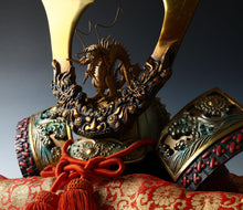Massive Vintage Japanese Samurai Helmet -Great Dragon and Sea Wave- Tsushima