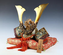 Massive Vintage Japanese Samurai Helmet -Great Dragon and Sea Wave- Tsushima