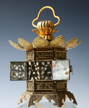 Vintage Brass Figure Five Storied Pagoda and Small Lantern Set