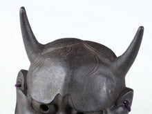 Beautiful Vintage Iron Noh Mask -Jealousy Woman- 般若 Hannya with a wooden box