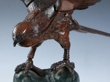 Japanese Bronze Hawk -Room Guardian Sculpture- Great Takaoka Product