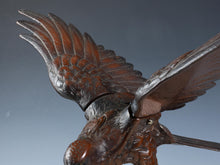 Japanese Bronze Hawk -Room Guardian Sculpture- Great Takaoka Product