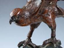 Japanese Bronze Hawk -Room Guardian Sculpture- Great Takaoka Product