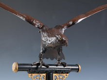 Beautiful Fabulous Japanese Bronze Hawk -Room Guardian Sculpture- Great Takaoka Product