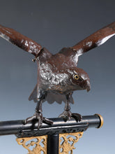 Beautiful Fabulous Japanese Bronze Hawk -Room Guardian Sculpture- Great Takaoka Product