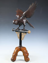Beautiful Fabulous Japanese Bronze Hawk -Room Guardian Sculpture- Great Takaoka Product