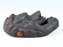 Wood-Carved Fudō Myōō Mask Noh Mask / Kagura Mask / Buddhist Mask 不動明王面