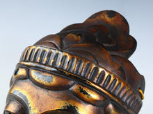 Old Vintage Plaster Buddhism Mask Plaque -Mask of Nitten- 日天面 Japanese Esoteric Buddhism Mask