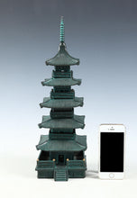 Japanese Old Vintage bronze Figure FIVE STORY PAGODA 五重塔 Tsushima