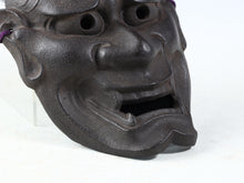 Beautiful Vintage Iron Noh Mask -Jealousy Woman- 般若 Hannya with a wooden box