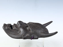 Beautiful Vintage Iron Noh Mask -Jealousy Woman- 般若 Hannya with a wooden box