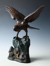 Japanese Bronze Hawk -Room Guardian Sculpture- Great Takaoka Product