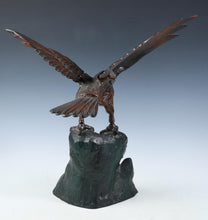 Japanese Bronze Hawk -Room Guardian Sculpture- Great Takaoka Product