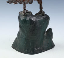 Japanese Bronze Hawk -Room Guardian Sculpture- Great Takaoka Product