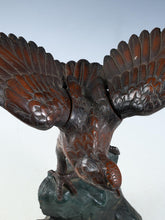 Japanese Bronze Hawk -Room Guardian Sculpture- Great Takaoka Product
