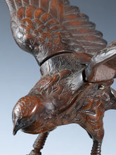 Japanese Bronze Hawk -Room Guardian Sculpture- Great Takaoka Product