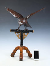 Beautiful Fabulous Japanese Bronze Hawk -Room Guardian Sculpture- Great Takaoka Product