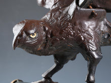 Beautiful Fabulous Japanese Bronze Hawk -Room Guardian Sculpture- Great Takaoka Product