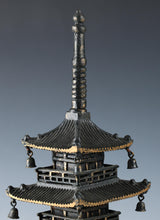 Japanese Nice Old Vintage Iron Figure FIVE STORY PAGODA 五重塔 Tsushima