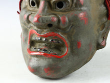 Old Vintage Plaster Buddhism Mask Plaque -Basarah Warrior- Showa Product Tsushima