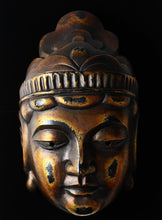 Old Vintage Plaster Buddhism Mask Plaque -Mask of Nitten- 日天面 Japanese Esoteric Buddhism Mask