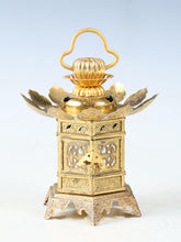 Vintage Brass Figure Five Storied Pagoda and Small Lantern Set