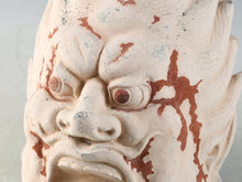 Old Vintage Plaster Buddhism Mask Plaque -Basarah Warrior- Showa Product