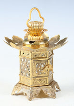 Vintage Brass Figure Five Storied Pagoda and Small Lantern Set