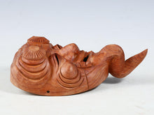 Vintage Japanese Hinoki Wood Noh Mask - Okina, Tsushima Carving