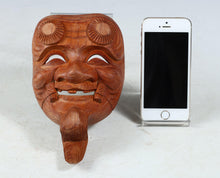 Vintage Japanese Hinoki Wood Noh Mask - Okina, Tsushima Carving