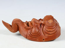Vintage Japanese Hinoki Wood Noh Mask - Okina, Tsushima Carving