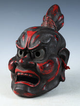 Old Vintage Japanese Paper Clay NOH MASK -Nio Guardians- Rare Product