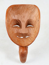 Vintage Japanese Hinoki Wood Noh Mask - Okina, Tsushima Carving