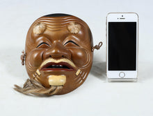 Old Vintage Japanese Ceramic NOH MASK -Okina- 翁面
