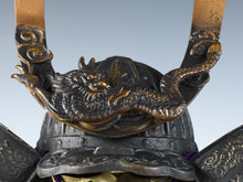 Massive Japanese Old Samurai Helmet -Great Dragon- with a mask Rare Tsushima