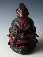 Old Vintage Japanese Paper Clay NOH MASK -Nio Guardians- Rare Product
