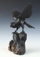 Antique Japanese Takaoka Bronze Hawk -Room Guardian Sculpture-