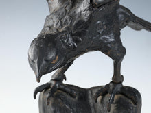 Antique Japanese Takaoka Bronze Hawk -Room Guardian Sculpture-
