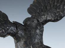 Antique Japanese Takaoka Bronze Hawk -Room Guardian Sculpture-