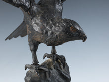 Antique Japanese Takaoka Bronze Hawk -Room Guardian Sculpture-