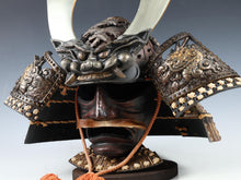 Rare Vintage Japanese Samurai Kabuto Helmet - Genji Style Iron Display Armor