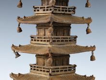 Japanese Vintage Iron Five-Story Pagoda Sculpture - Temple Ornament