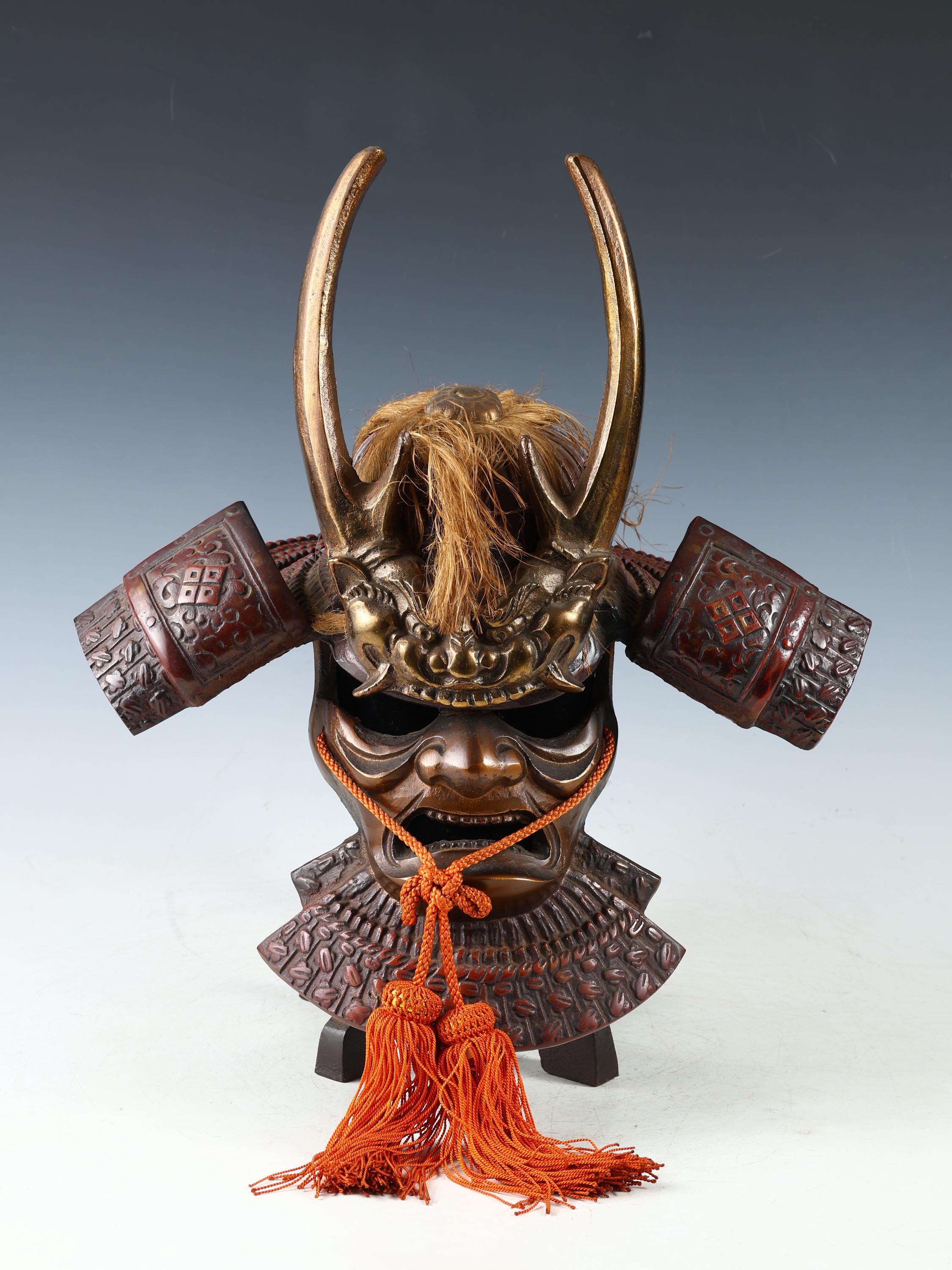 Japanese Samurai Kabuto Helmet - Takeda Shingen Style with Menpo