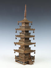 Japanese Vintage Iron Five-Story Pagoda Sculpture - Temple Ornament